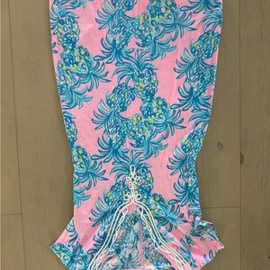 Lilly Pulitzer Pink and Blue Tropical Print Dress